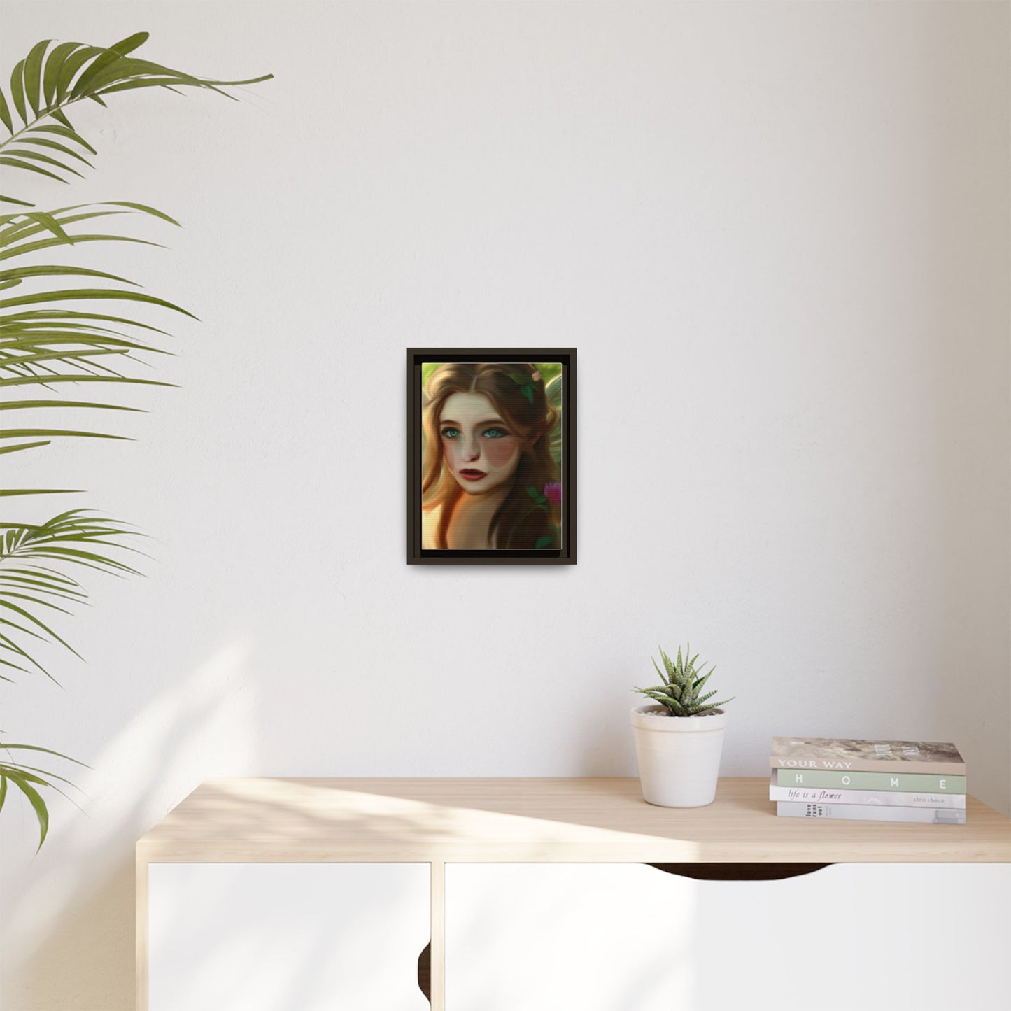 Framed Matte Canvas Print — Dreamy Forest Maiden Portrait