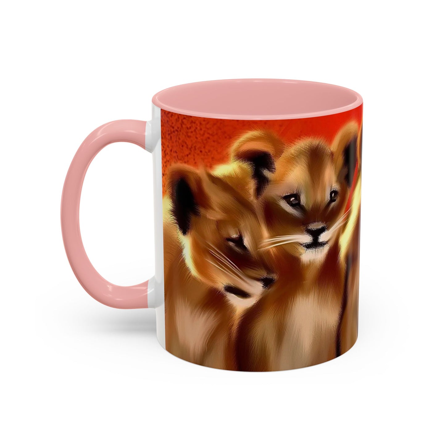 Lion Cub Accent Coffee Mug – Cute Safari Wildlife Coffee Cup (11/15oz)