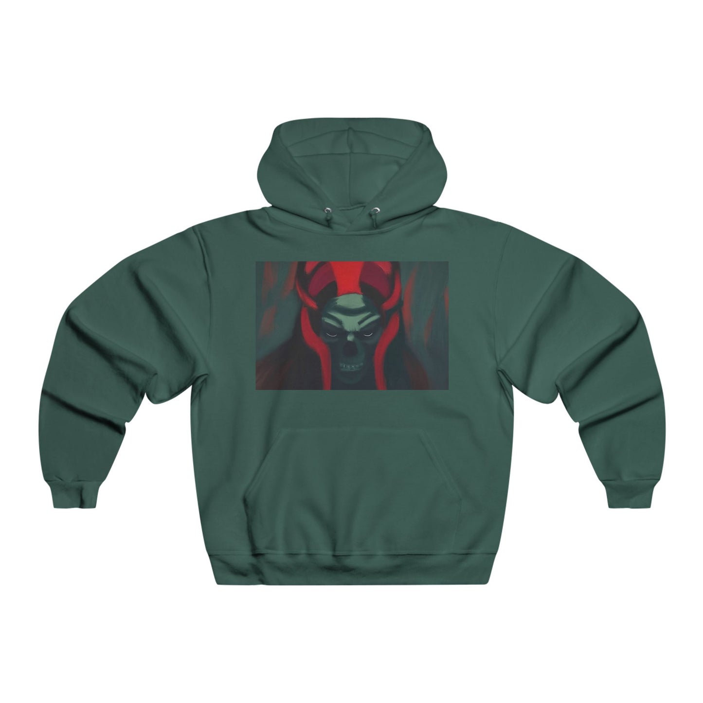 Demon Skull Hoodie — Dark Red Oni Skull Graphic Sweatshirt