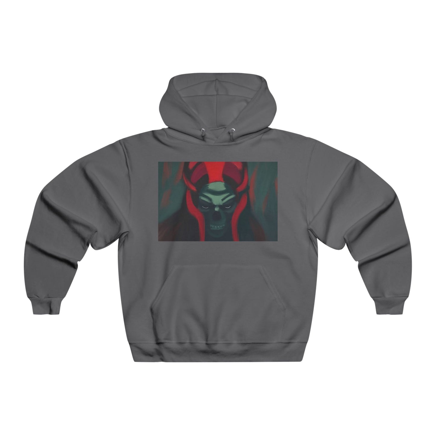 Demon Skull Hoodie — Dark Red Oni Skull Graphic Sweatshirt