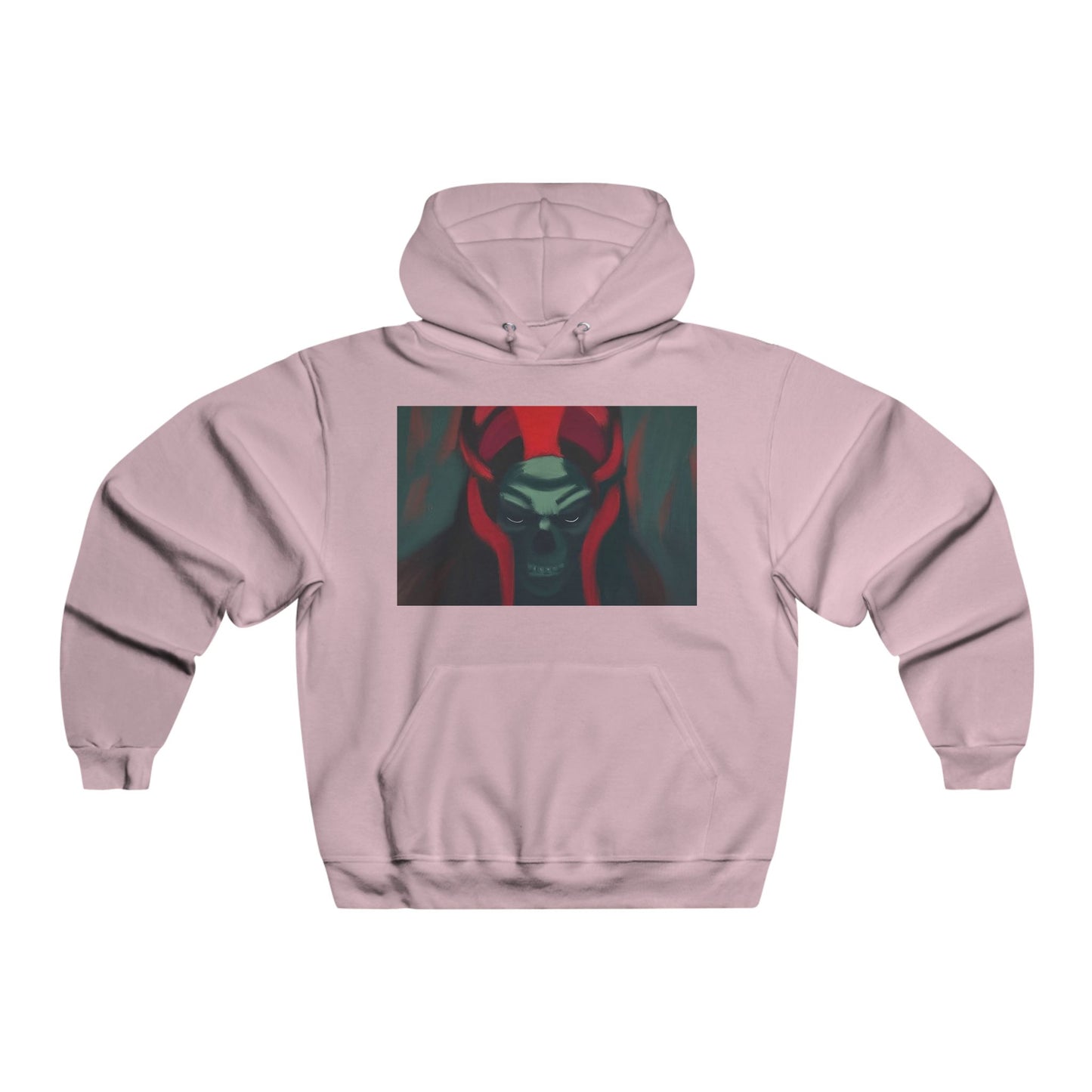 Demon Skull Hoodie — Dark Red Oni Skull Graphic Sweatshirt