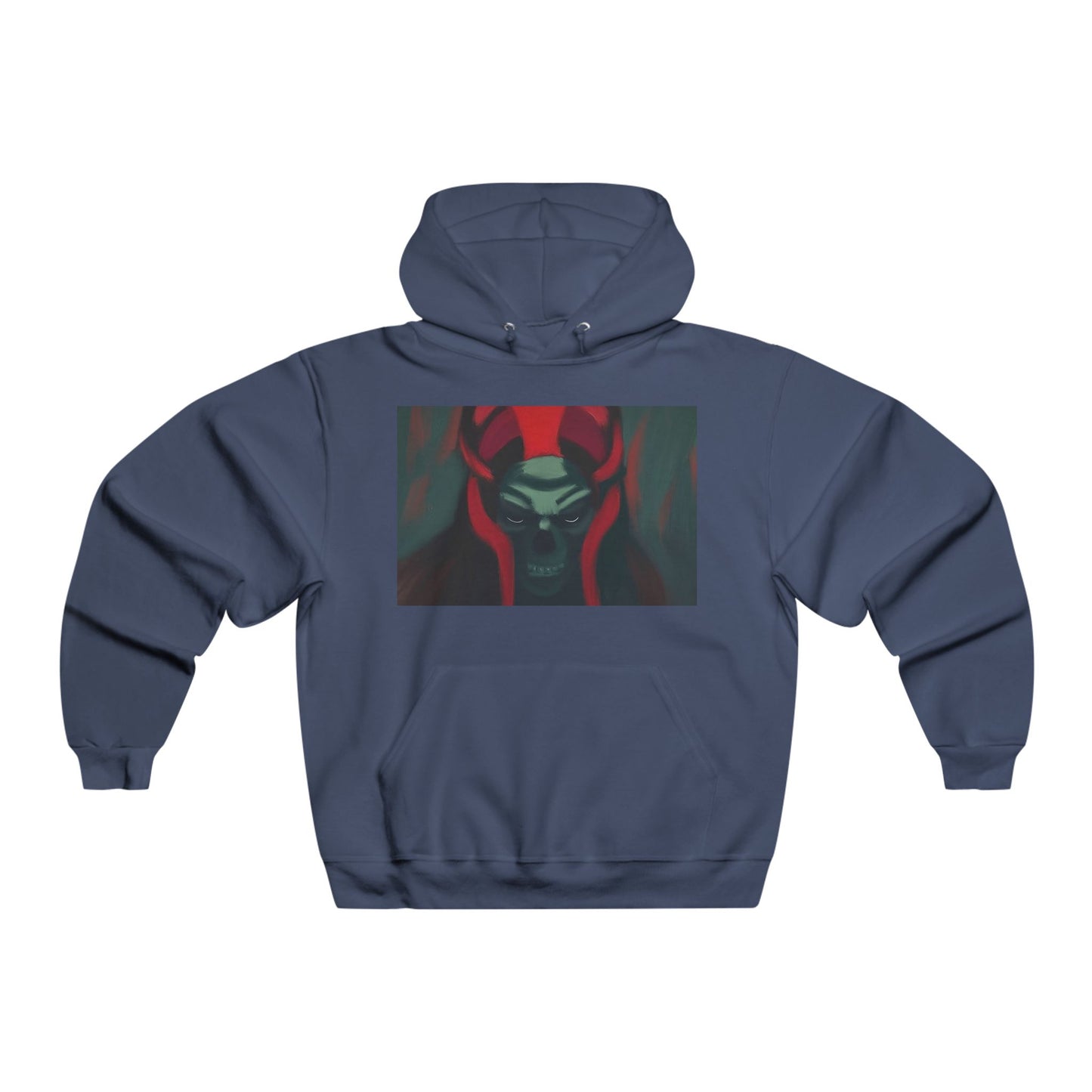 Demon Skull Hoodie — Dark Red Oni Skull Graphic Sweatshirt