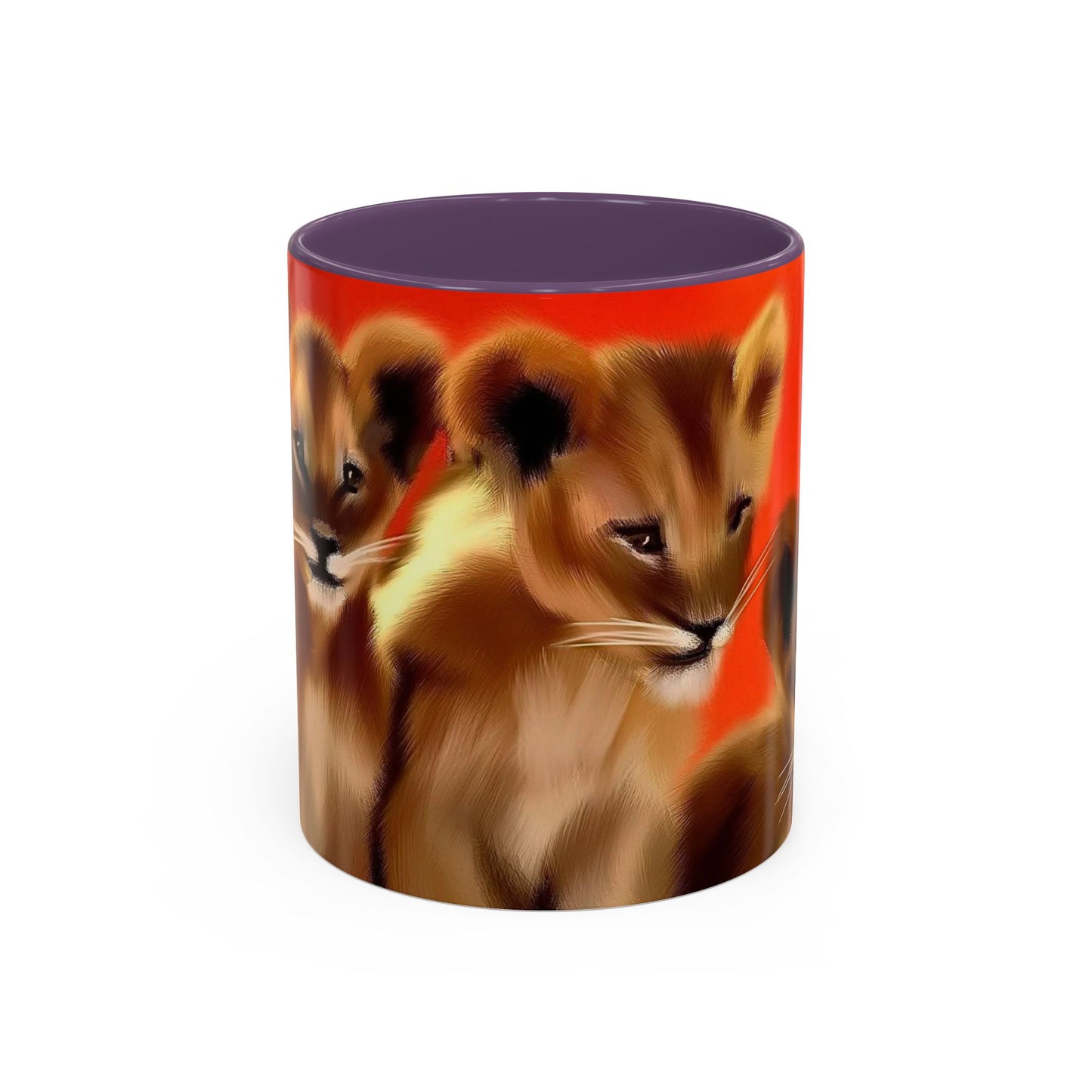 Lion Cub Accent Coffee Mug – Cute Safari Wildlife Coffee Cup (11/15oz)