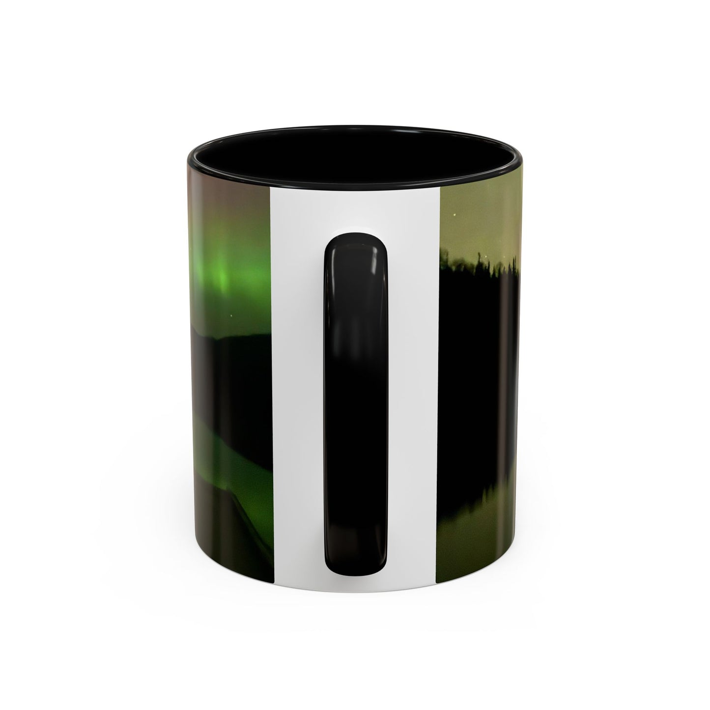 Aurora Lake Accent Coffee Mug — Northern Lights Reflection (11/15oz)