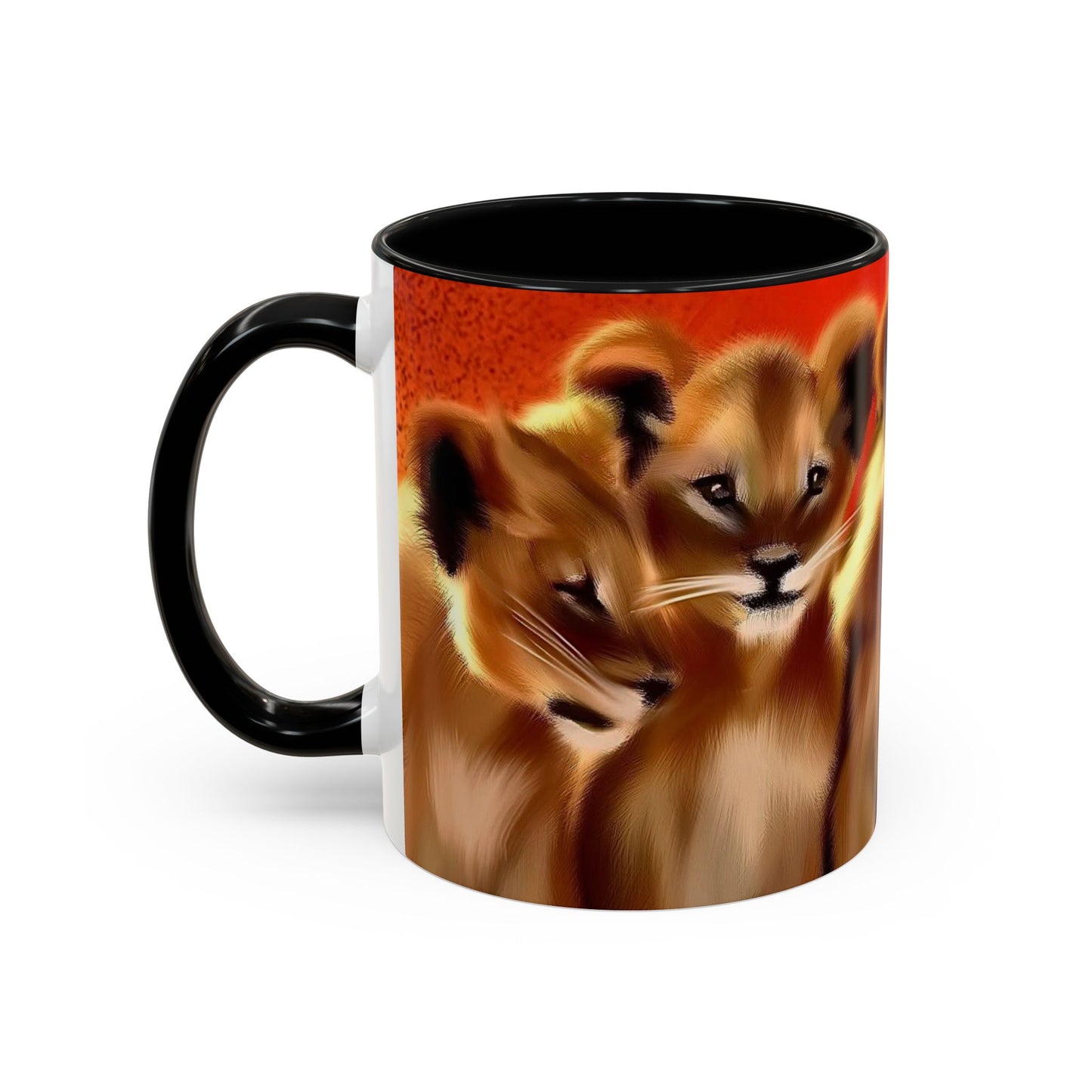 Lion Cub Accent Coffee Mug – Cute Safari Wildlife Coffee Cup (11/15oz)