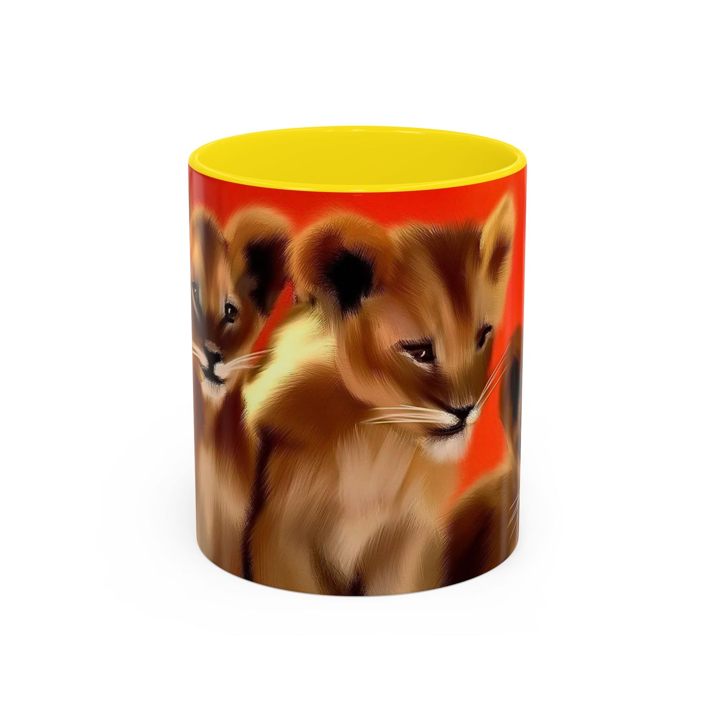 Lion Cub Accent Coffee Mug – Cute Safari Wildlife Coffee Cup (11/15oz)