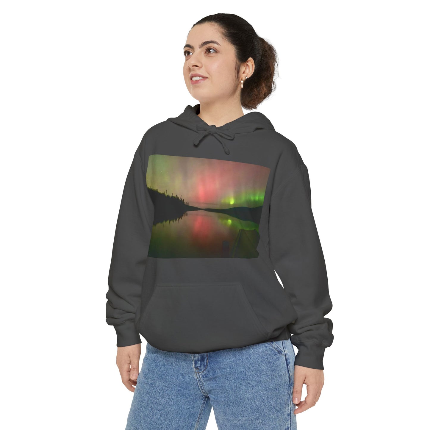 Aurora Lake Hoodie — Northern Lights Scenic Pullover