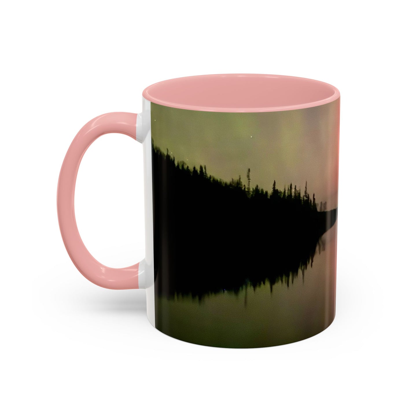 Aurora Lake Accent Coffee Mug — Northern Lights Reflection (11/15oz)