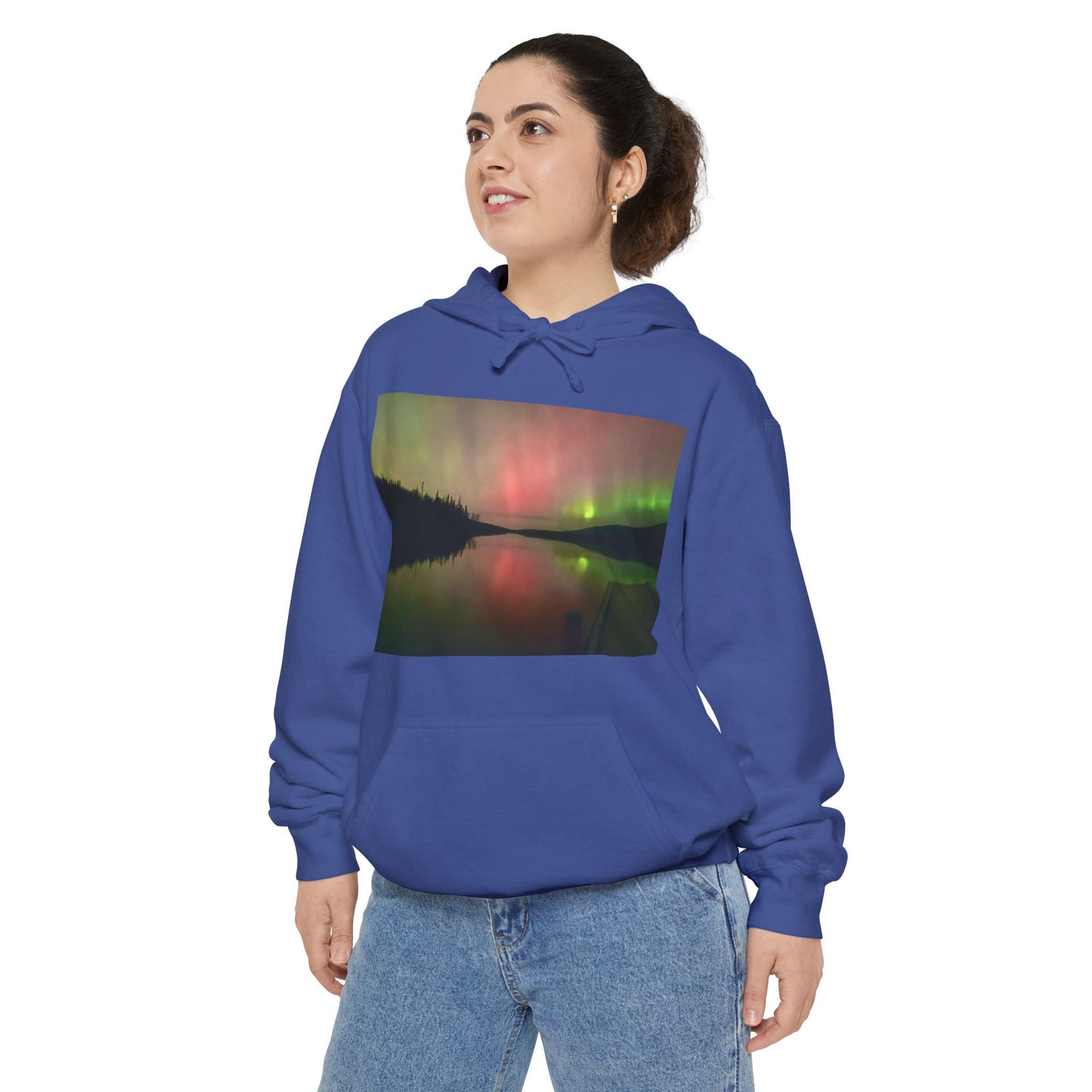 Aurora Lake Hoodie — Northern Lights Scenic Pullover