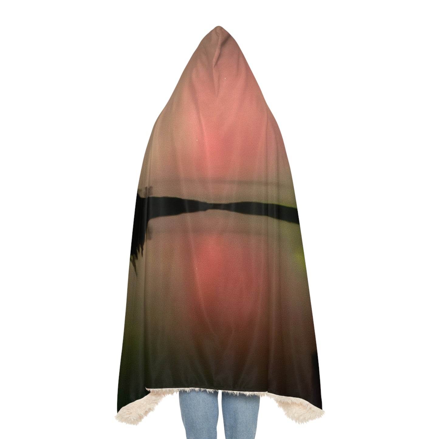 Aurora Lake Hooded Blanket — Northern Lights Snuggle Throw