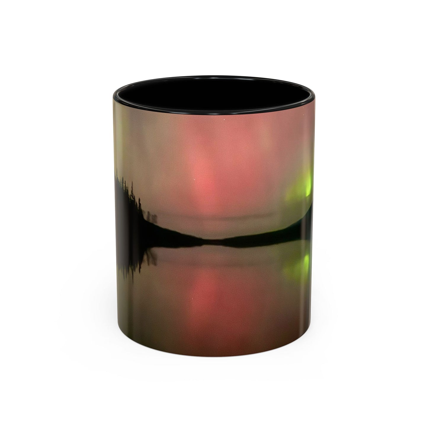 Aurora Lake Accent Coffee Mug — Northern Lights Reflection (11/15oz)