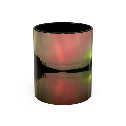 Aurora Lake Accent Coffee Mug — Northern Lights Reflection (11/15oz)