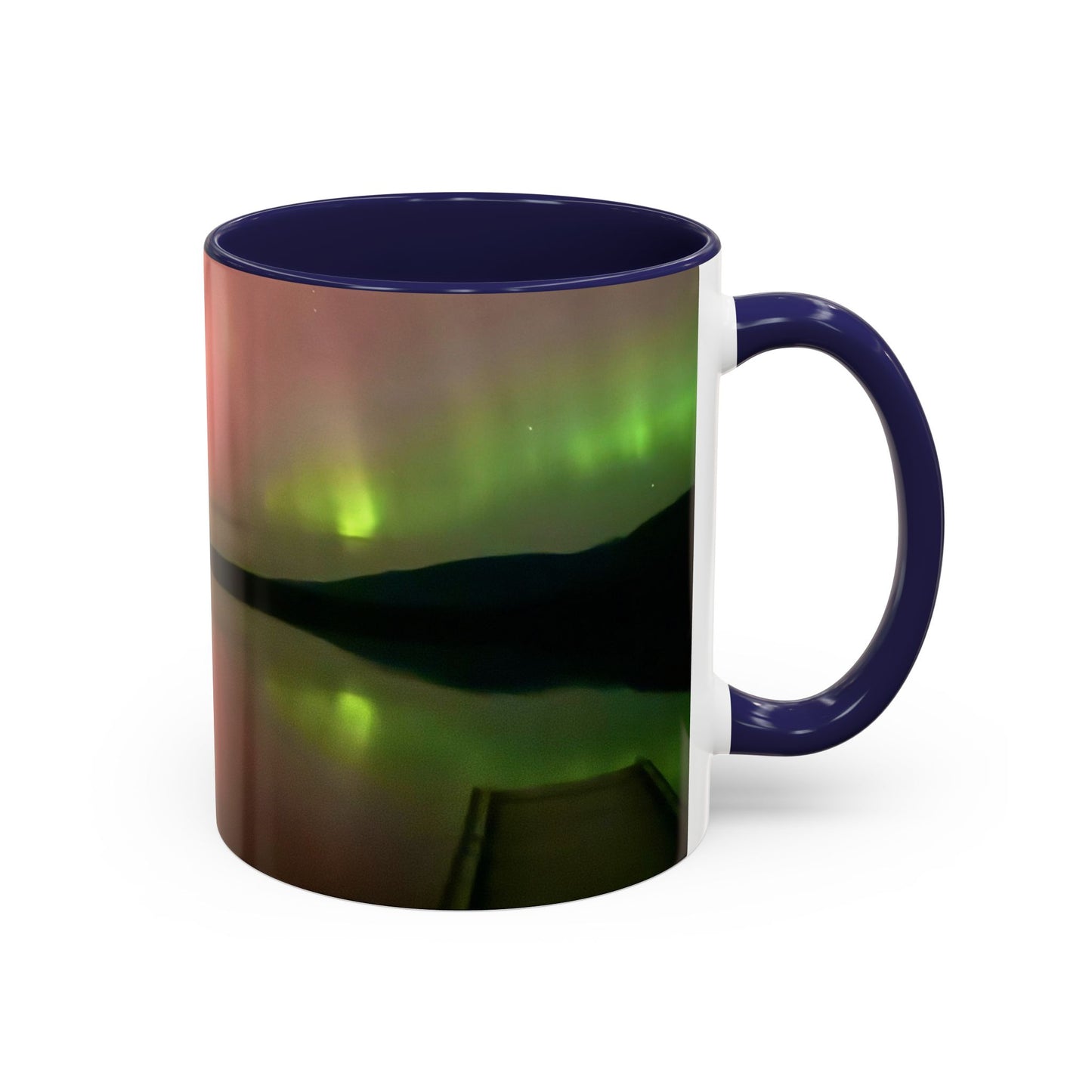 Aurora Lake Accent Coffee Mug — Northern Lights Reflection (11/15oz)