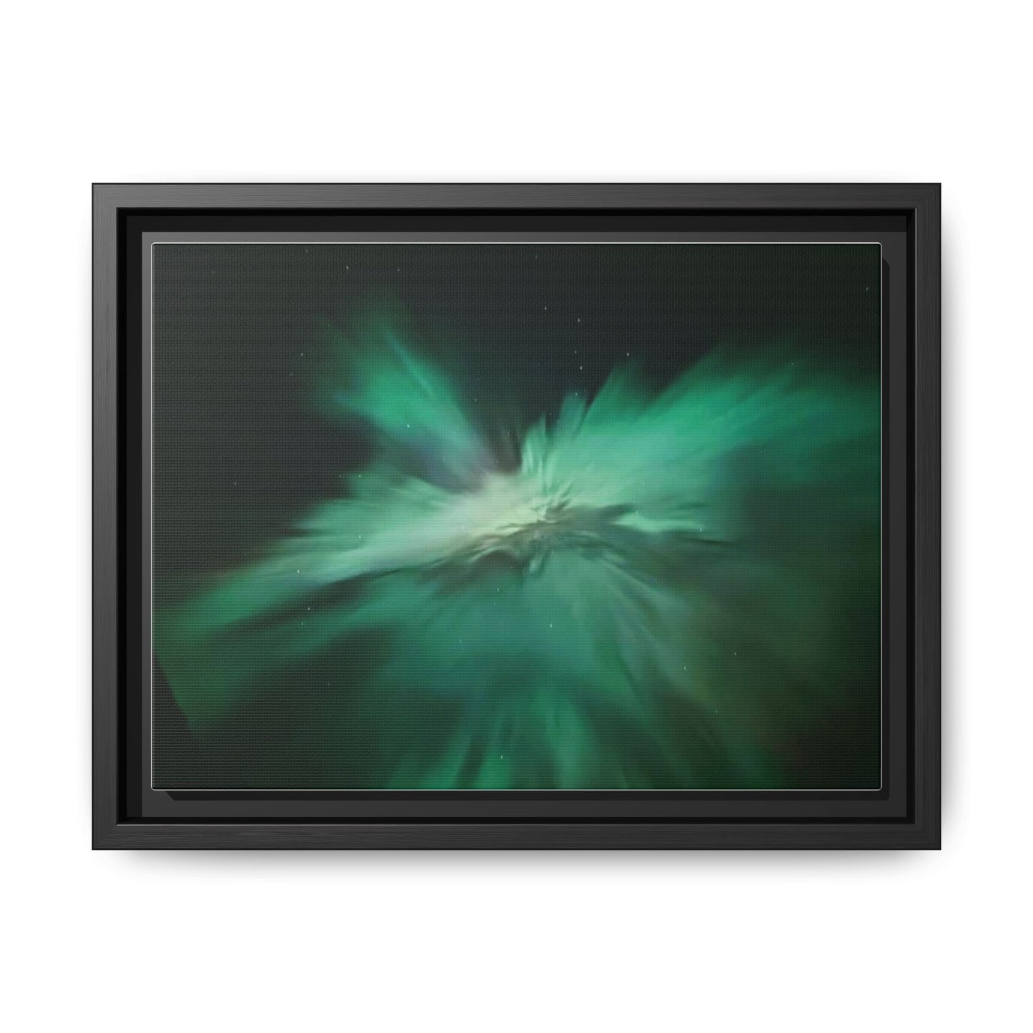 Aurora Green Abstract Framed Canvas Print