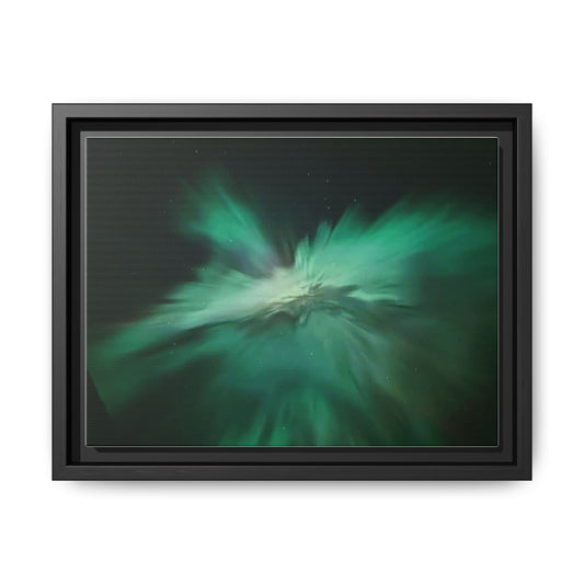 Aurora Green Abstract Framed Canvas Print