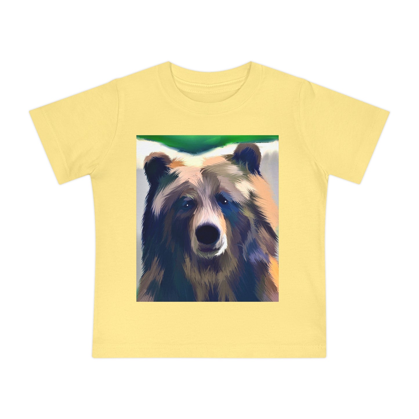 Baby T-Shirt — Colorful Watercolor Bear Face Tee for Kids