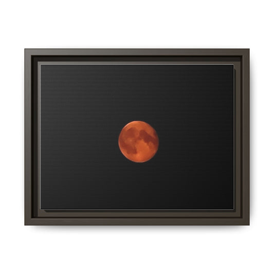 Framed Matte Canvas Art — Red Blood Moon Minimalist Wall Decor