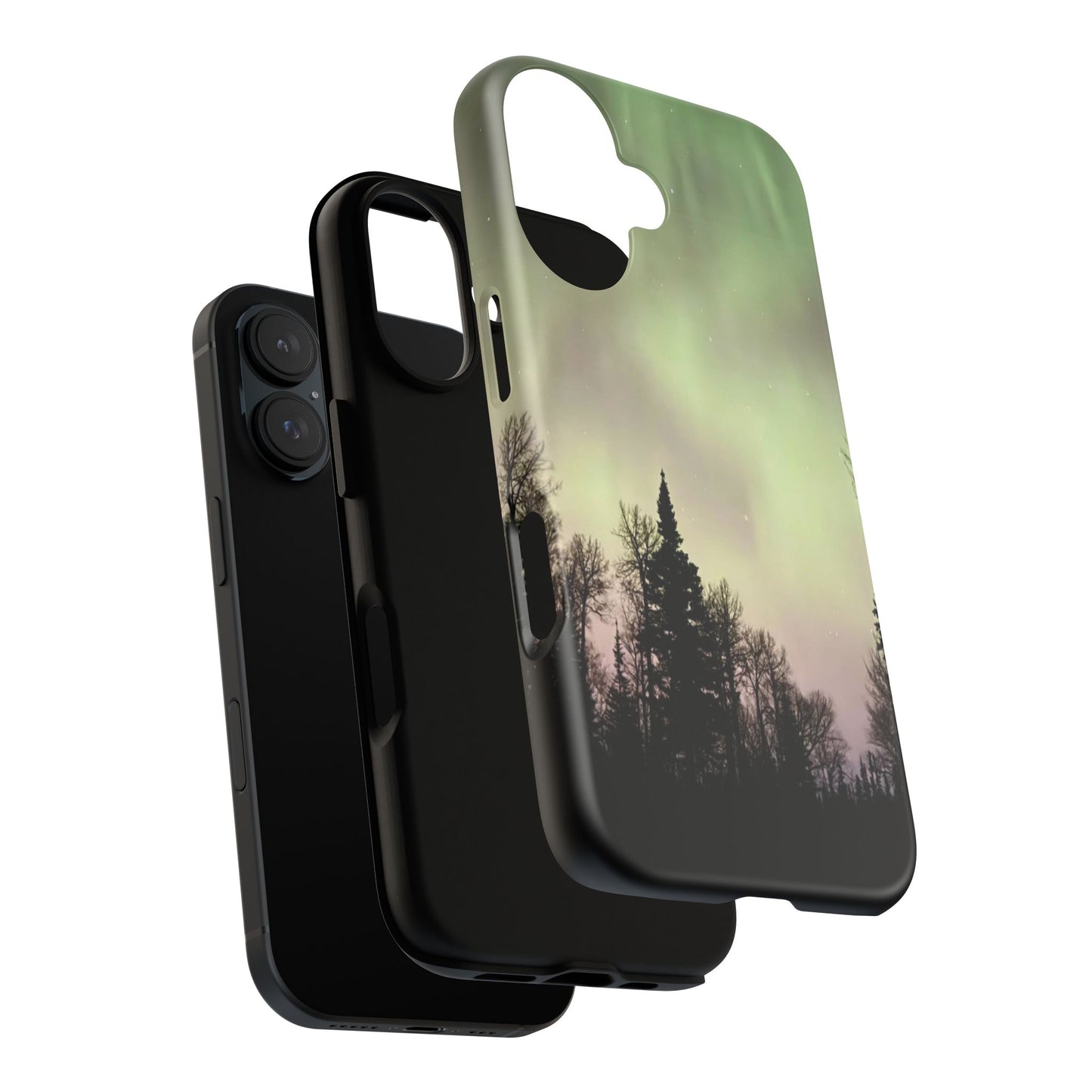 Aurora Night Sky Phone Case — Northern Lights Forest iPhone Cover
