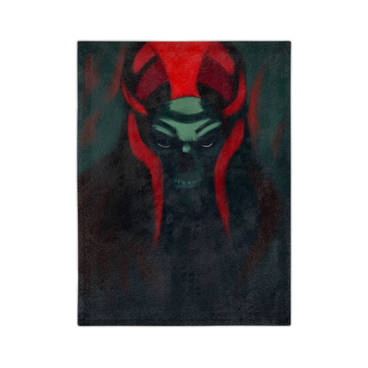 Demented Jester Velvet Blanket — Dark Horror Microfiber Throw